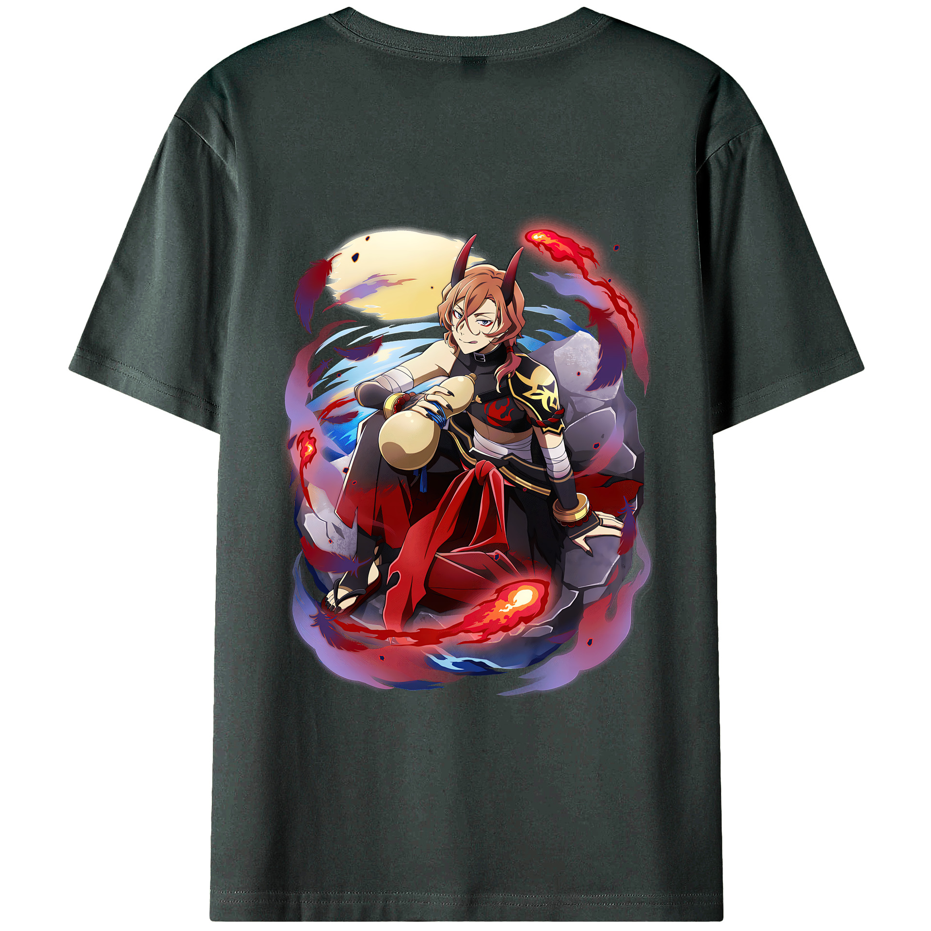 （画像用） 文豪ストレイドッグス Bungo Stray Dogs 綿100％ メンズ半袖Tシャツ（バックプリント） 通気性